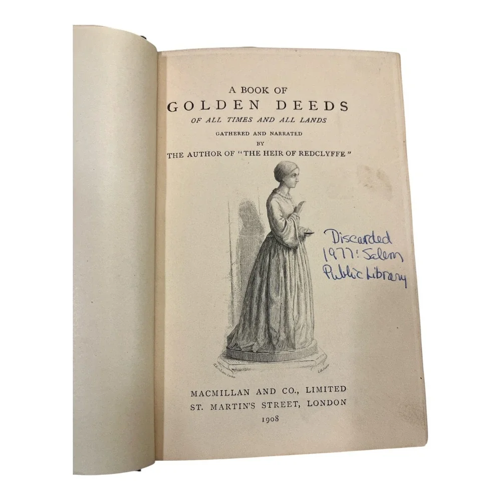 A Book of Golden Deeds 1908 Macmillan Golden Treasury Series‎ Yonge Antique HB